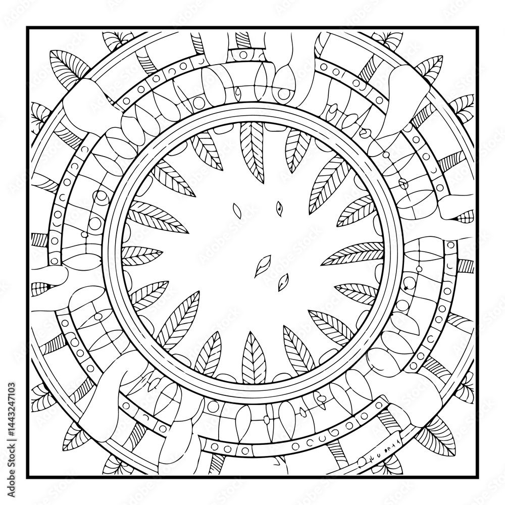 Naklejka premium Simple Mandala Coloring Pages For Kids