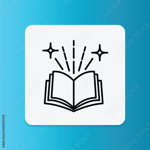 Open book with sparkles, symbolizing storytelling in content writing.