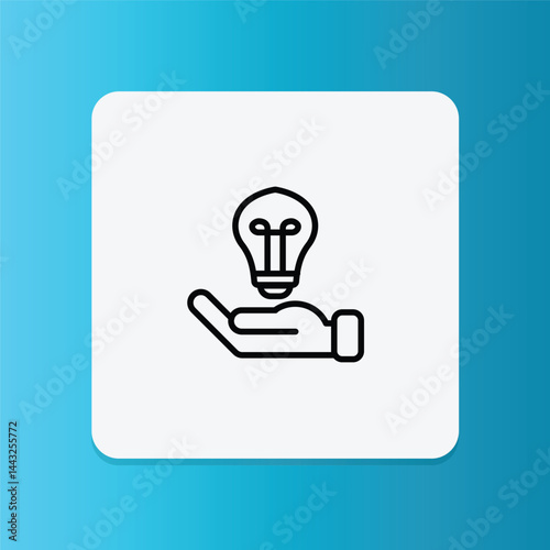 Hand holding a lightbulb, representing offering creative solutions or ideas.