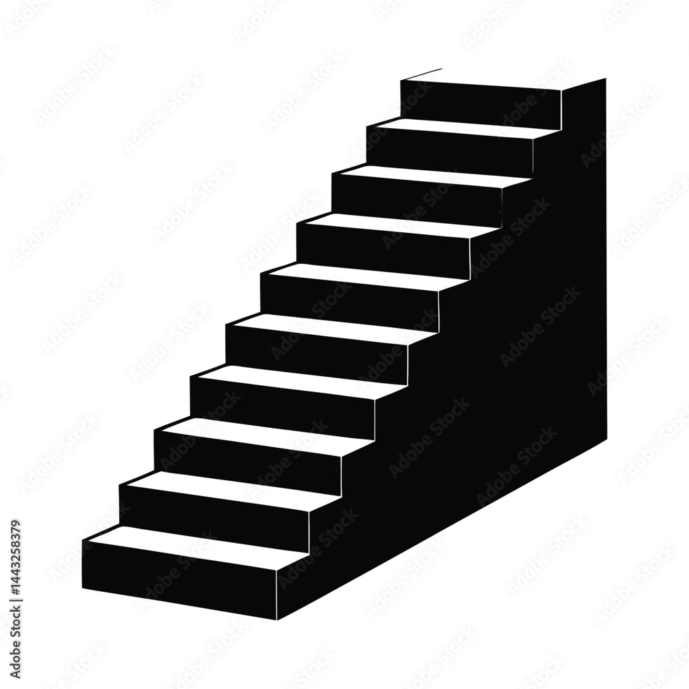 custom made wallpaper toronto digitalSilhouette of growing staircase on white background