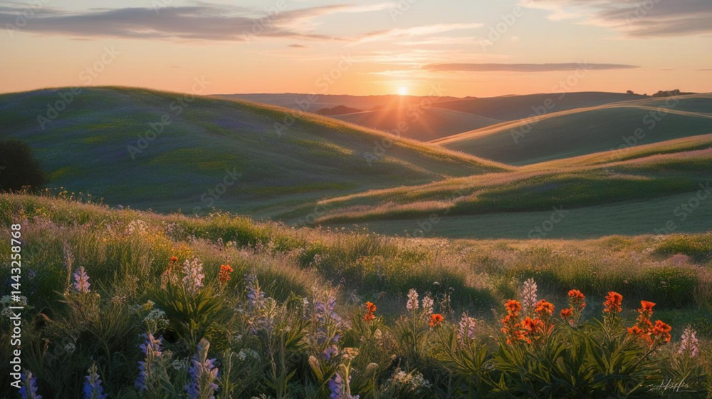 Fototapeta premium sunset in the mountains