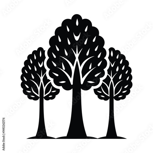 Poplar trees icon isolated on white background