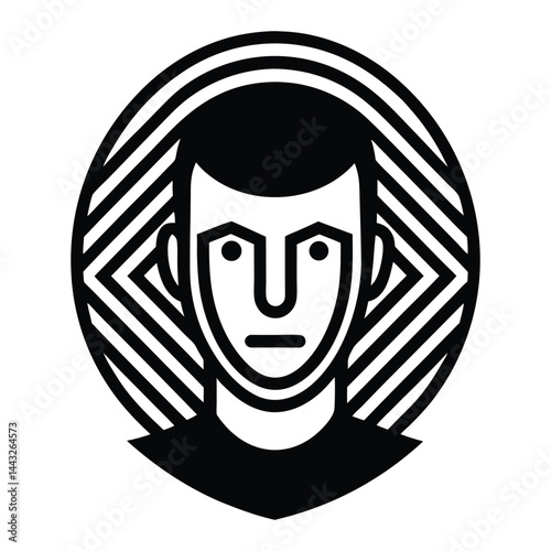 Minimal face scan symbol on white background