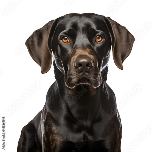 Black harrier dog isolated on transparent background
