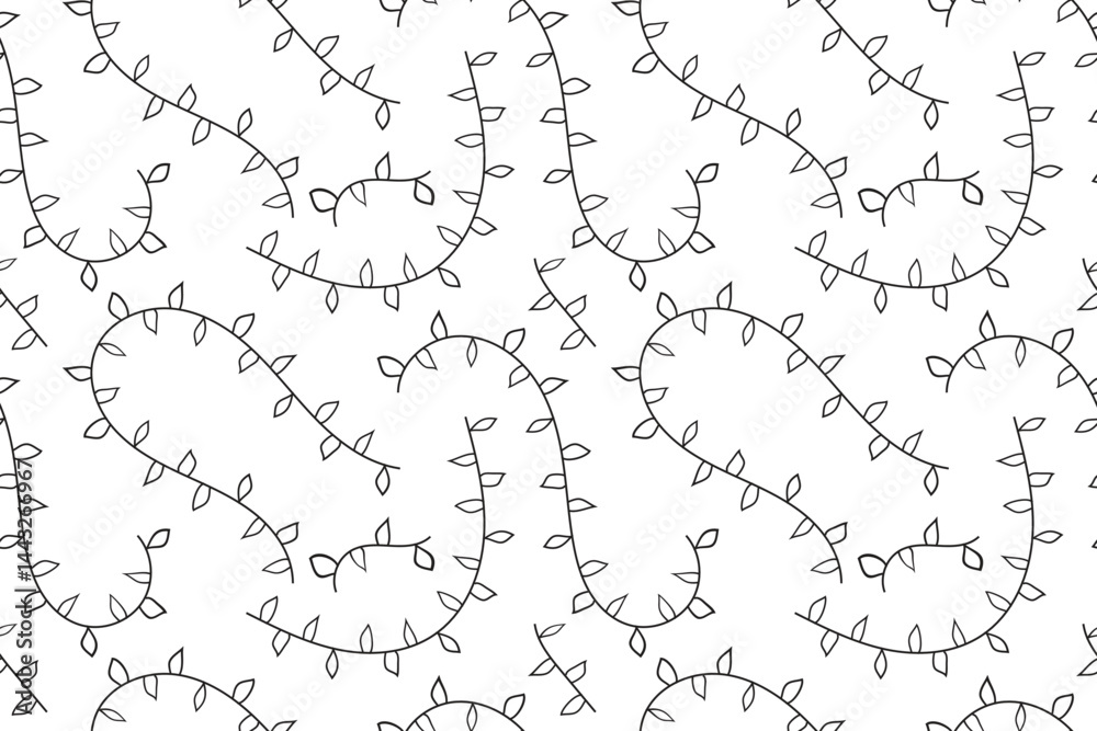 hand drawn leaves repeated background design, vector seamless pattern hand drawn leaves repeated background design, vector seamless pattern
