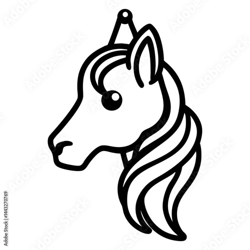 Unicorn earrings laser cut SVG vector illustration for leather, wood, metal. Templates for a cutting machine.