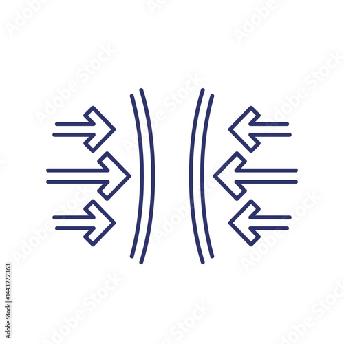 compression line icon on white, vector