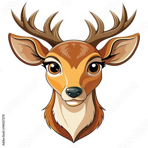 Cartoon Deer Head Illustration