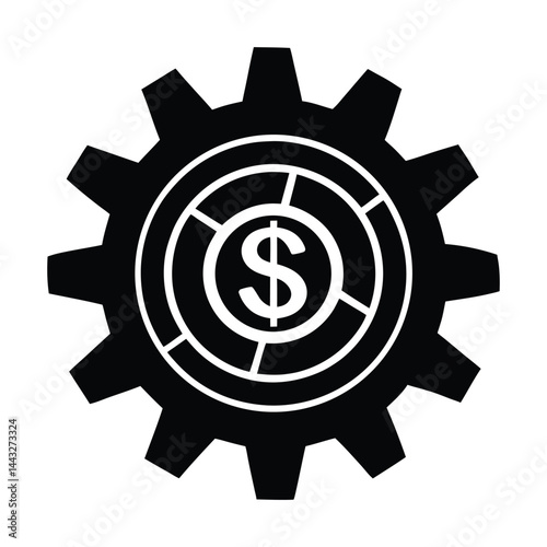 Abstract finance gearwheel on white background