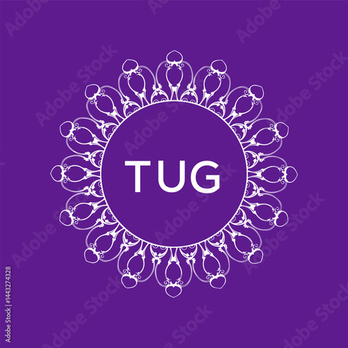 TUG letter logo design.