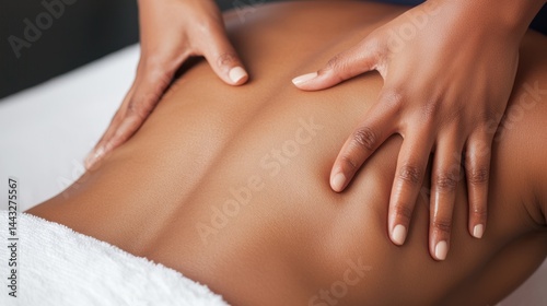 Wallpaper Mural Relax muscles tranquility Concept, Close-Up of a Person's Back Being Massaged with Warm Hands for Relaxation and Rejuvenation Torontodigital.ca