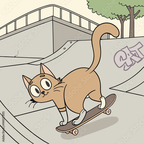 cat on a skate
