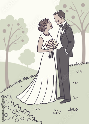 bride and groom on wedding day