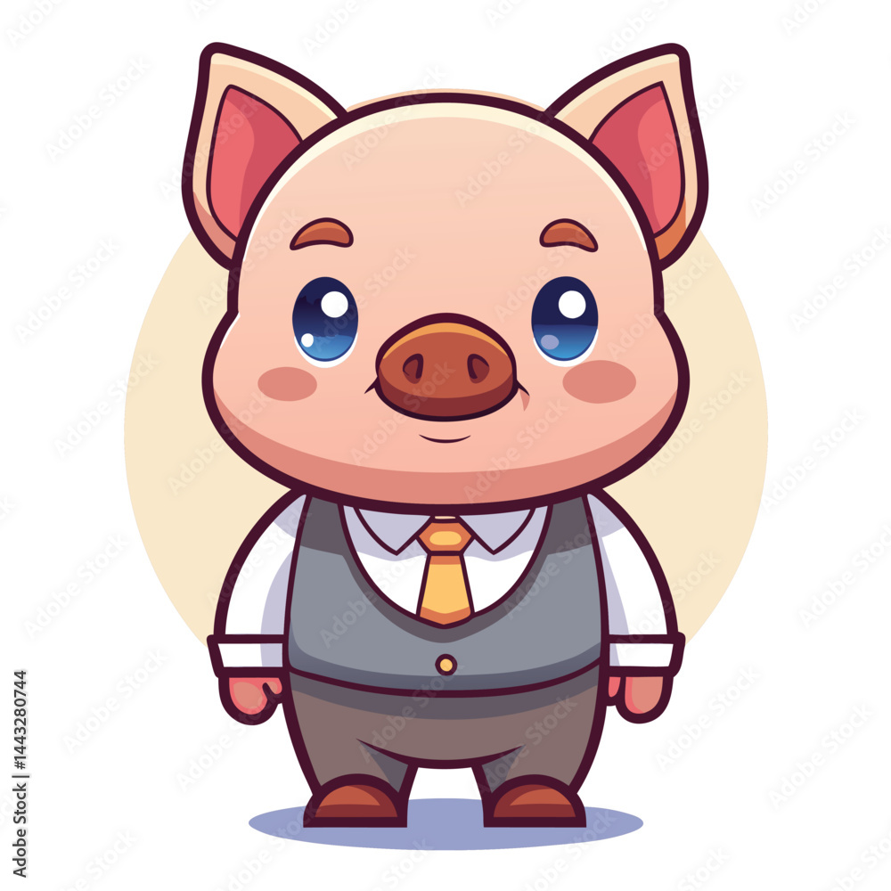 Obraz premium Cute pig wearing a suit