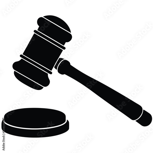isolated legal gavel with base on white background