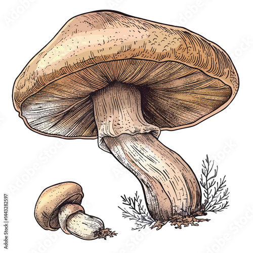 a highly detailed hand-drawn