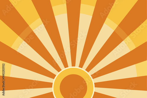Vibrant sunburst design radiating warmth and energy.