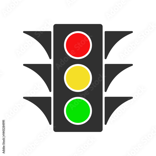 A Simple Traffic Light isolated on white background