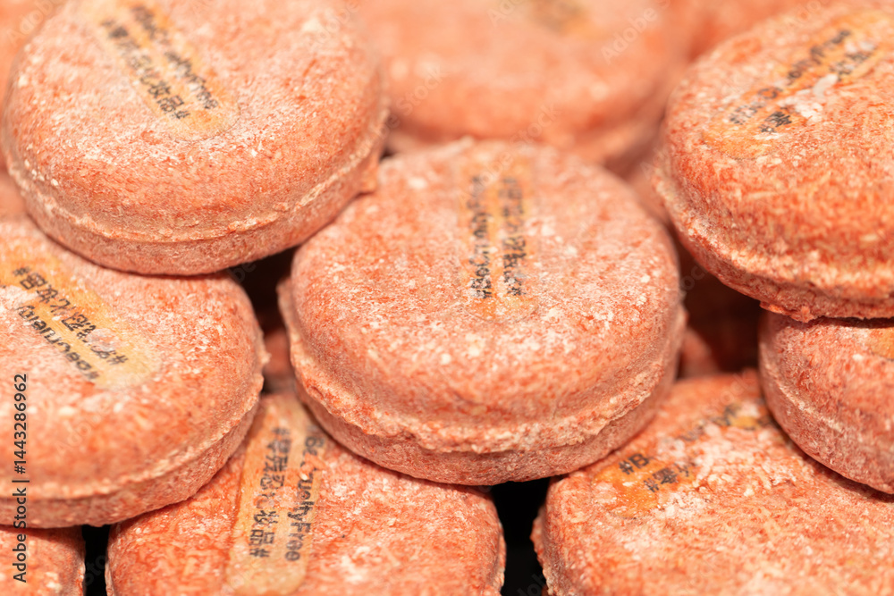 closeup bath bombs in store