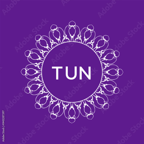 TUN letter logo design.