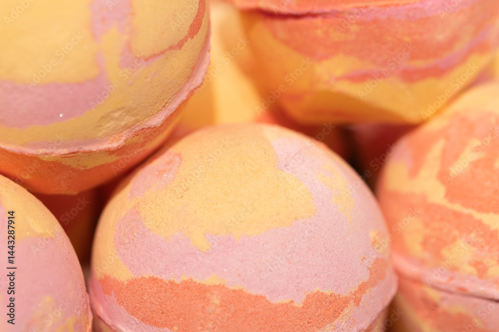 closeup bath bombs in store