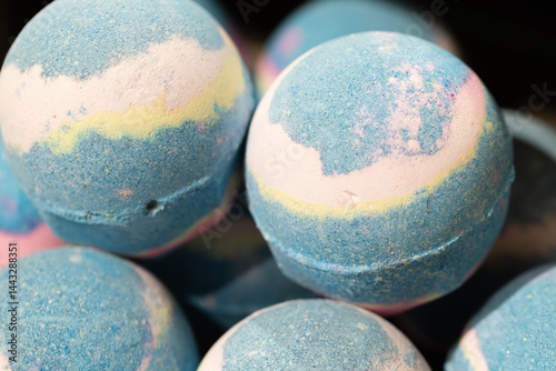 closeup bath bombs in store
