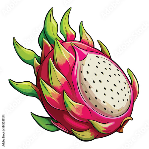 Vibrant Dragon Fruit Illustration