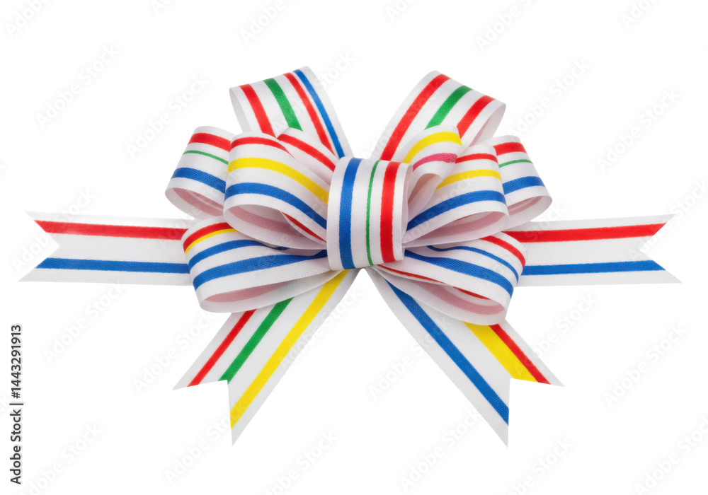 Fototapeta premium Striped bow isolated on transparent background
