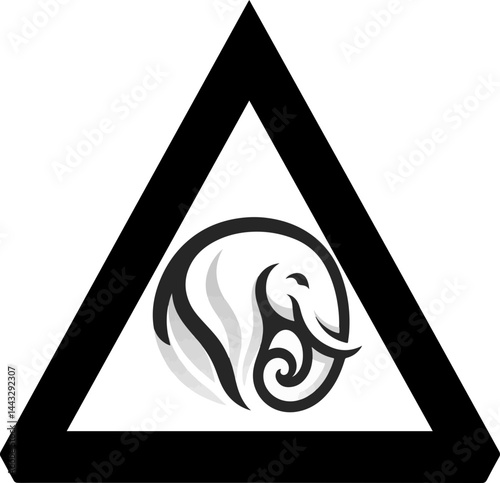 Stylized Elephant Mascot Illustration on White Background