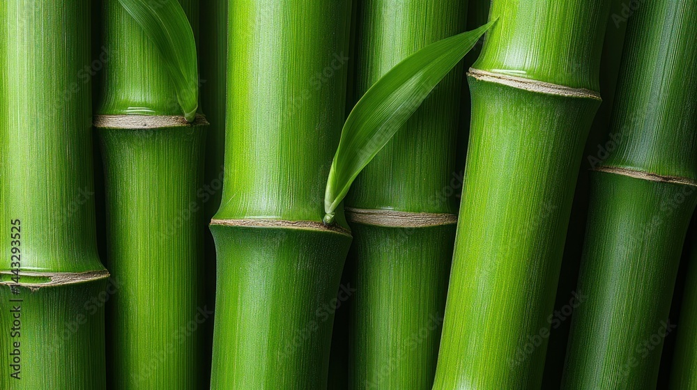 Obraz premium Close-up of vibrant green bamboo stalks