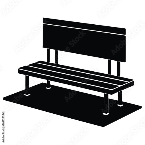 isolated bench trial scene on white background