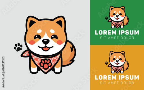 Happy Shiba Inu with Wagging Tail Icon