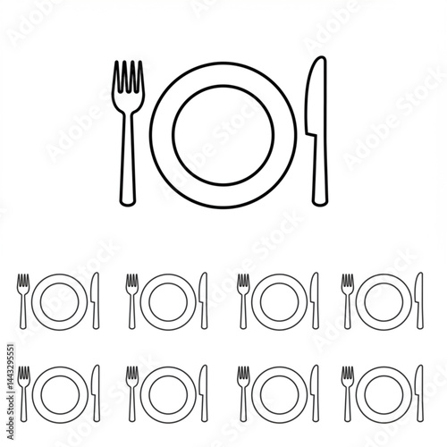 Elegant Dining Set Icons: Perfect for Summer Gatherings