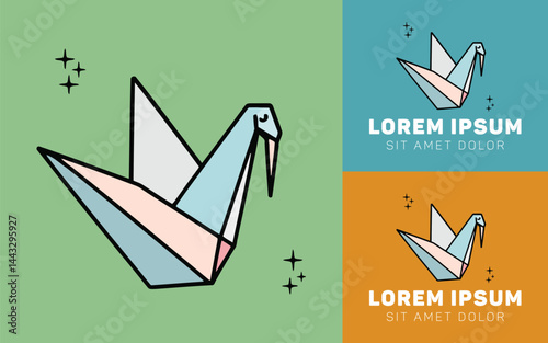 Elegant Origami Bird Flying Peacefully in Sky