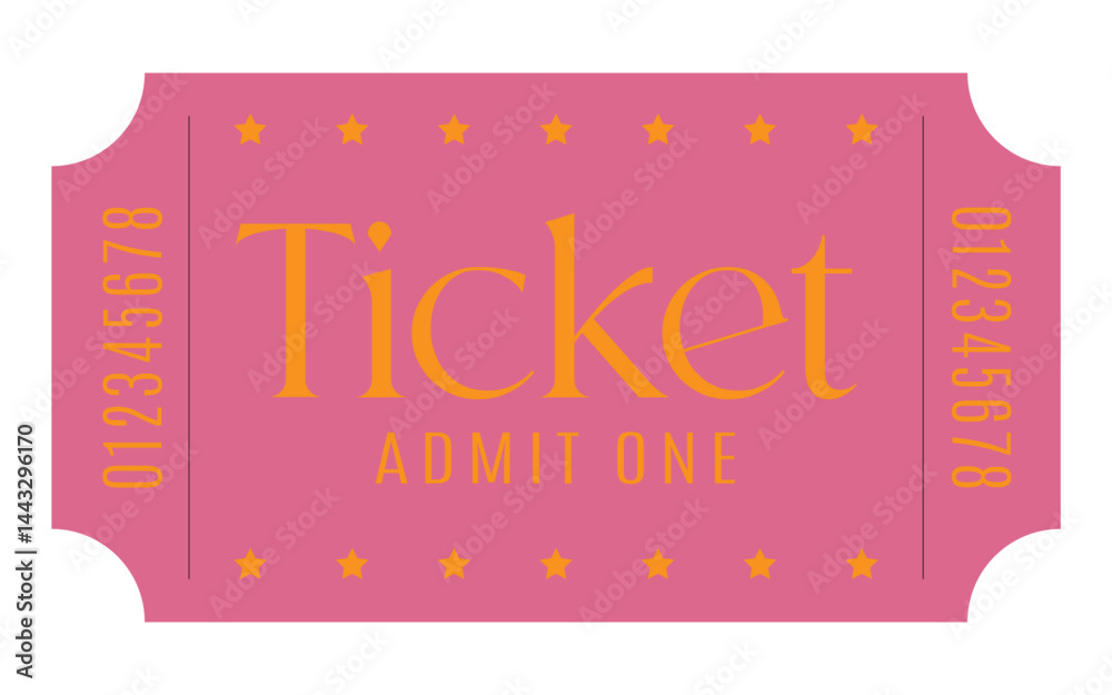 Naklejka premium Admit one ticket, ticket 