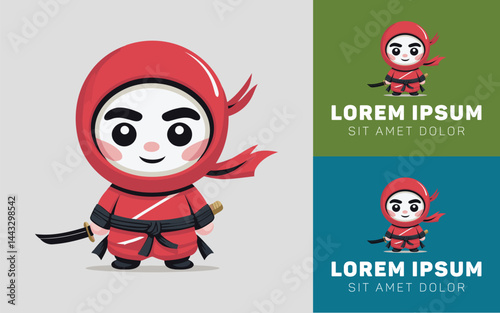 Chibi Stealth Assassin Standing with Shadow Behind Him