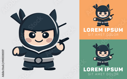 Chibi Assassin Boy with Long Cloak and Silent Stance