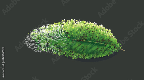 Green fingerprint leaf    -  