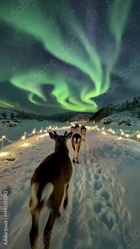 Northern Lights and Reindeer.
