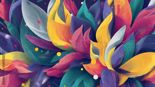 Organic flowing petals vector art   -  