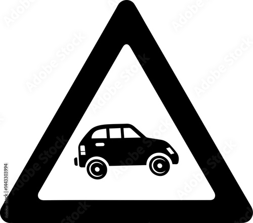Flipped Car Accident and no car  Icon with Smoke on White Background