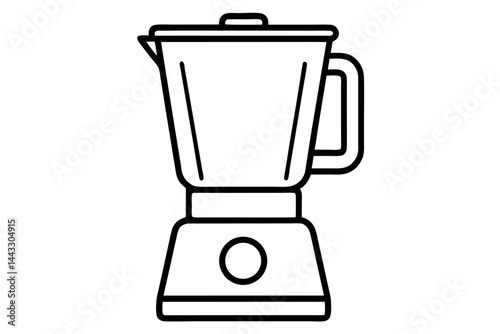 Blender Icon in Black Line Art - Kitchen Appliance Vector Illustration

