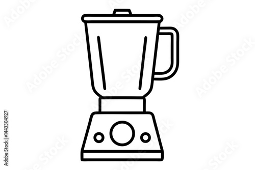 Blender Icon in Black Line Art - Kitchen Appliance Vector Illustration

