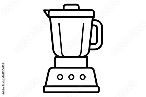 Blender Icon in Black Line Art - Kitchen Appliance Vector Illustration

