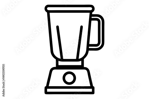 Blender Icon in Black Line Art - Kitchen Appliance Vector Illustration

