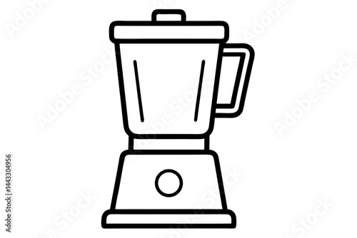Blender Icon in Black Line Art - Kitchen Appliance Vector Illustration

