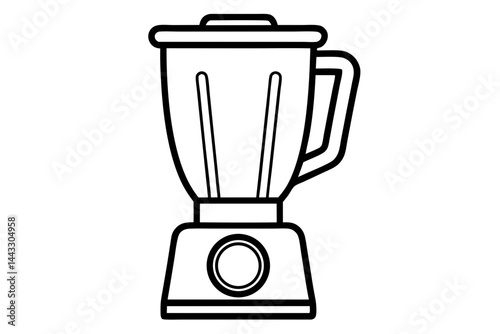 Blender Icon in Black Line Art - Kitchen Appliance Vector Illustration

