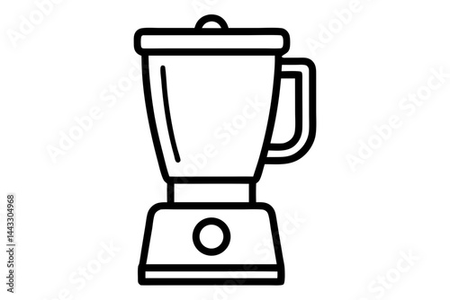 Blender Icon in Black Line Art - Kitchen Appliance Vector Illustration

