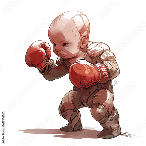 a highly detailed billbord boxing cyberpun