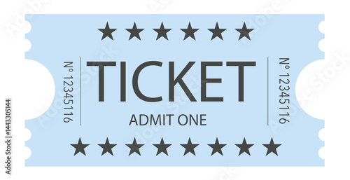 Blue Ticket, Admit one ticket, Vintage Ticket